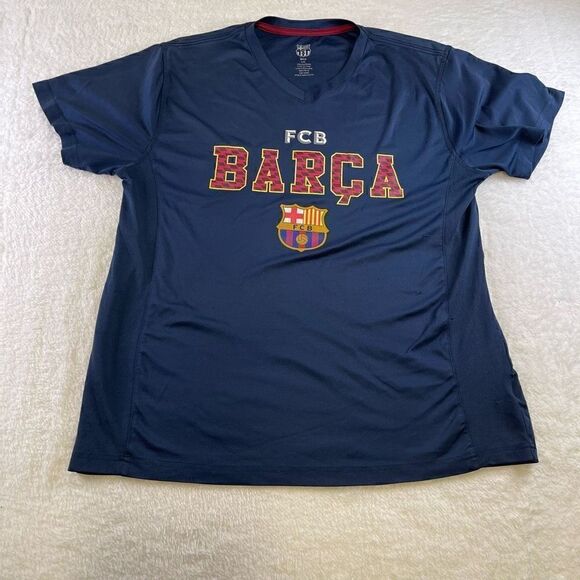 FCB Other - Blue Large Barcelona FC Barca FCB V Neck T-Shirt